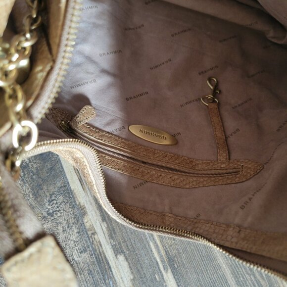 Brahmin Shoulder Luxury Handbag - Mint Condition - Cream‎ Color - Picture 9 of 14
